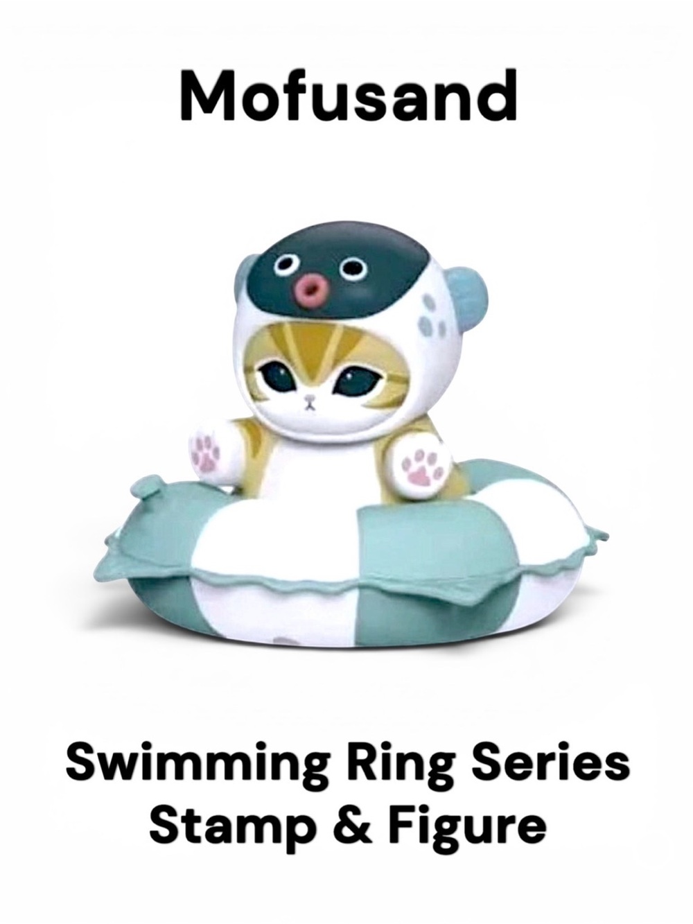 Mofusand Swimming Ring Series Stamp & Figure